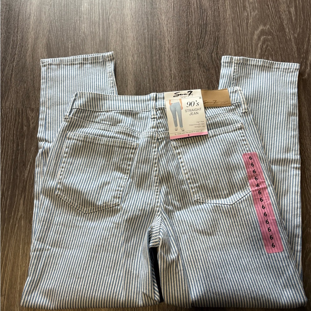 Seven7 Striped 90's Straight Jeans